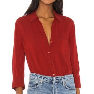 L’agence Red 3/4 Sleeve Viscose Blouse